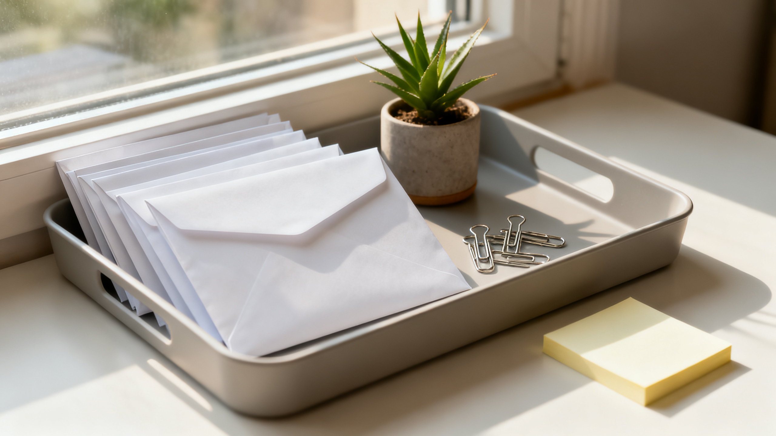 Organized still life for New Hire Enrollment  A Day-by-Day Admin Checklist